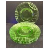 (5) green uranium glass plates