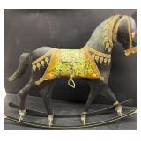 Hand-painted metal rocking horse