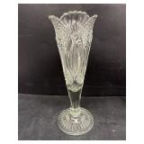 Clear, glass decorative vase