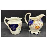 (2) Gaudy ironstone creamers