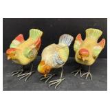 (3) ceramic birds
