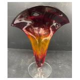 BLENKO Art glass fan vase