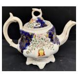 GAUDY ironstone, teapot, tulip and rose