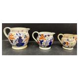 Gaudy ironstone, pitcher graduated, set oyster