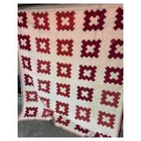 Quilt handmade, red and white 7