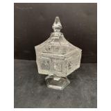 Decorative glass candy dish with lid