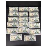 1994 Kenya 10 shilling currency group of 17