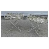 (2)  Iron Garden Tables, folding