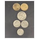 (2) Sacajawea dollar coins Kennedy half dollar t