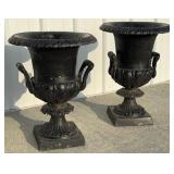 (2) 20" Urns, Cast Aluminum