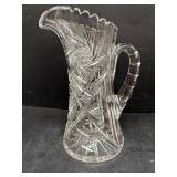 Cut glass water, pitcher