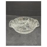 Clear glass divided dish