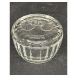 Clear glass covered dish