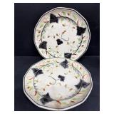 (2) Gaudy ironstone plates