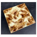Brown and white swirl art decoration tile
