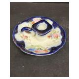 Cobalt blue flower candlestick holder