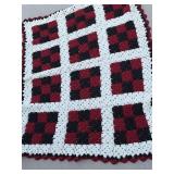 Black & Red block Afghan