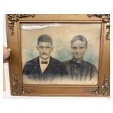 Frame print of men and woman colorized