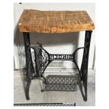 Sewing machine base wooden block table
