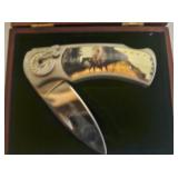Pocket Knife w/Indian on horse in presentation box