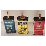 (3) Advertising Cans-Anker & White Sewing Machine