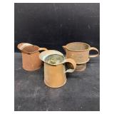 Small Copper and tin creamers