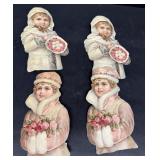 German Victorian girl, cut out holding roses