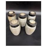 Vintage aluminum spice jars