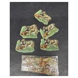 Victorian German animal decals, cut outs