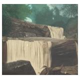 C.A. Rudolph Painting ofPeople on Waterfall