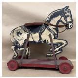 Tom mix and Toni wooden antique horse, St. L