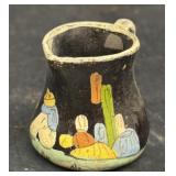 Antique hand painted pottery creamer