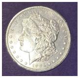 1904 Morgan Silver Dollar & Stamps