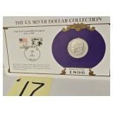 1896 O Morgan Silver Dollar & Stamps