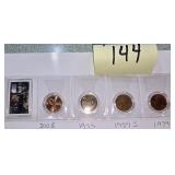 4 Pennies, One Stamp, 2008, 1935. 1954 S, 1979 D