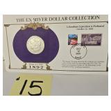 1892 O Morgan Silver Dollar & Stamps