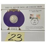 1902 Morgan Silver Dollar & Stamps