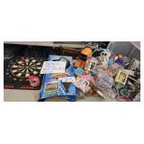 Table Full-Toys, Dart Board, Badminton Set,