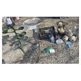 Lawn Ornaments, Bird Bath, Cast Iron Turtle,