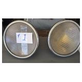 2 1920-30's Tilt Ray Headlamps-Big Garage