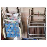 3 Lawn Chairs & 4 Folding Chairs-Shed