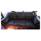 Dark Brown Leather Sofa 91'