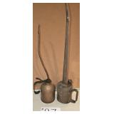 2 Antique Oil Cans-Big Garage