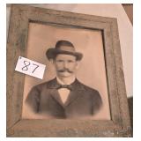 Antique Picture in Frame-Big Garage