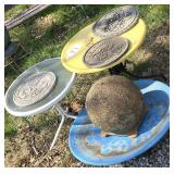 2 Small Tables, Round Water Fountain, Plant Stand,