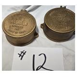 2 Vintage Worthington Gamon Water Meter Covers