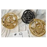 Blown Glass Speckle Infinity Knot Rope Sculptures
