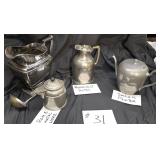 Silverplate pcs, Roosevelt Hotel, Salem Pewter,