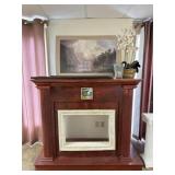 Fireplace Surround, Wall Art, Faux Orchids