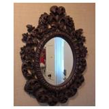 Victorian Style Carved Wood Wall Mirror